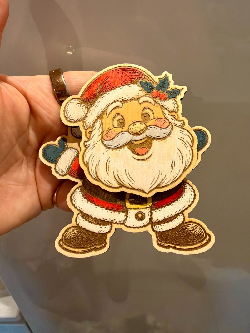 Hand-Painted Swinging Wooden Christmas Fridge Magnets – 5 Characters