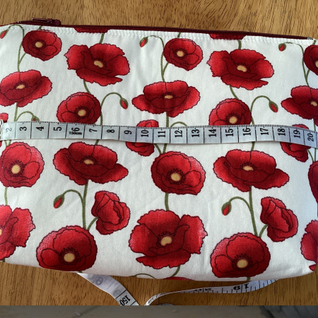 Stunning Red/White Cotton Poppy Print Handmade, Zipped, Lined, Make Up/Cosmetic/Wash Bag