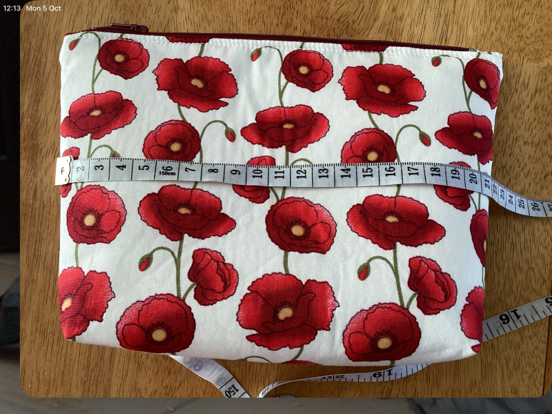 Stunning Red/White Cotton Poppy Print Handmade, Zipped, Lined, Make Up/Cosmetic/Wash Bag