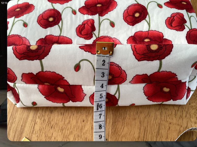 Stunning Red/White Cotton Poppy Print Handmade, Zipped, Lined, Make Up/Cosmetic/Wash Bag
