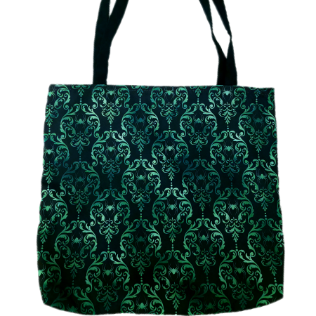 Halloween Spooky Green Spider Gothic Print Tote Bag