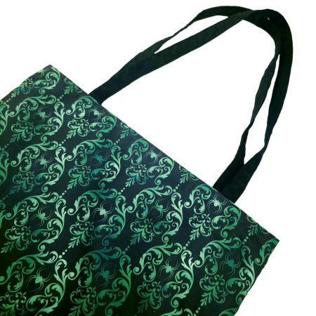 Halloween Spooky Green Spider Gothic Print Tote Bag