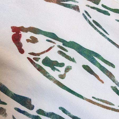 Hand-painted sardines tank vest, organic cotton, size 12