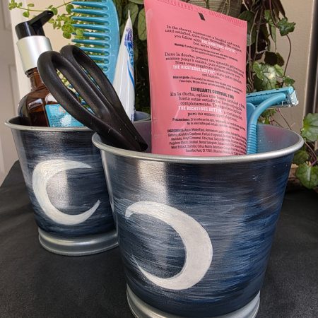 Hand painted 10cm Metal Pots
