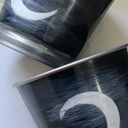 Hand painted 10cm Metal Pots