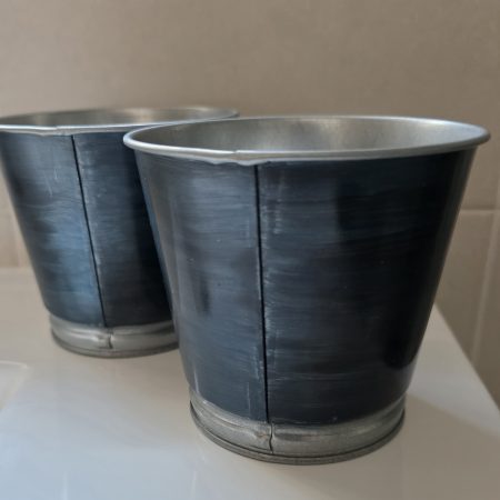 Hand painted 10cm Metal Pots