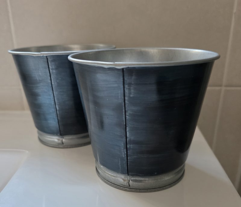Hand painted 10cm Metal Pots