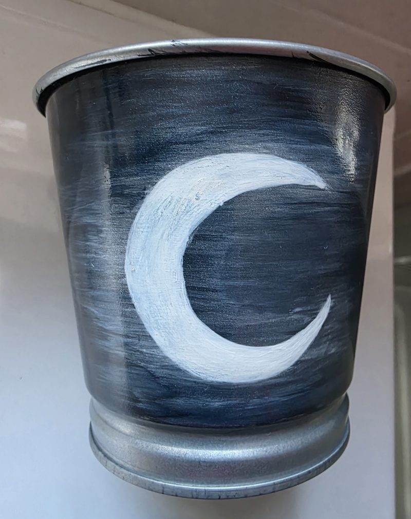 Hand painted 10cm Metal Pots