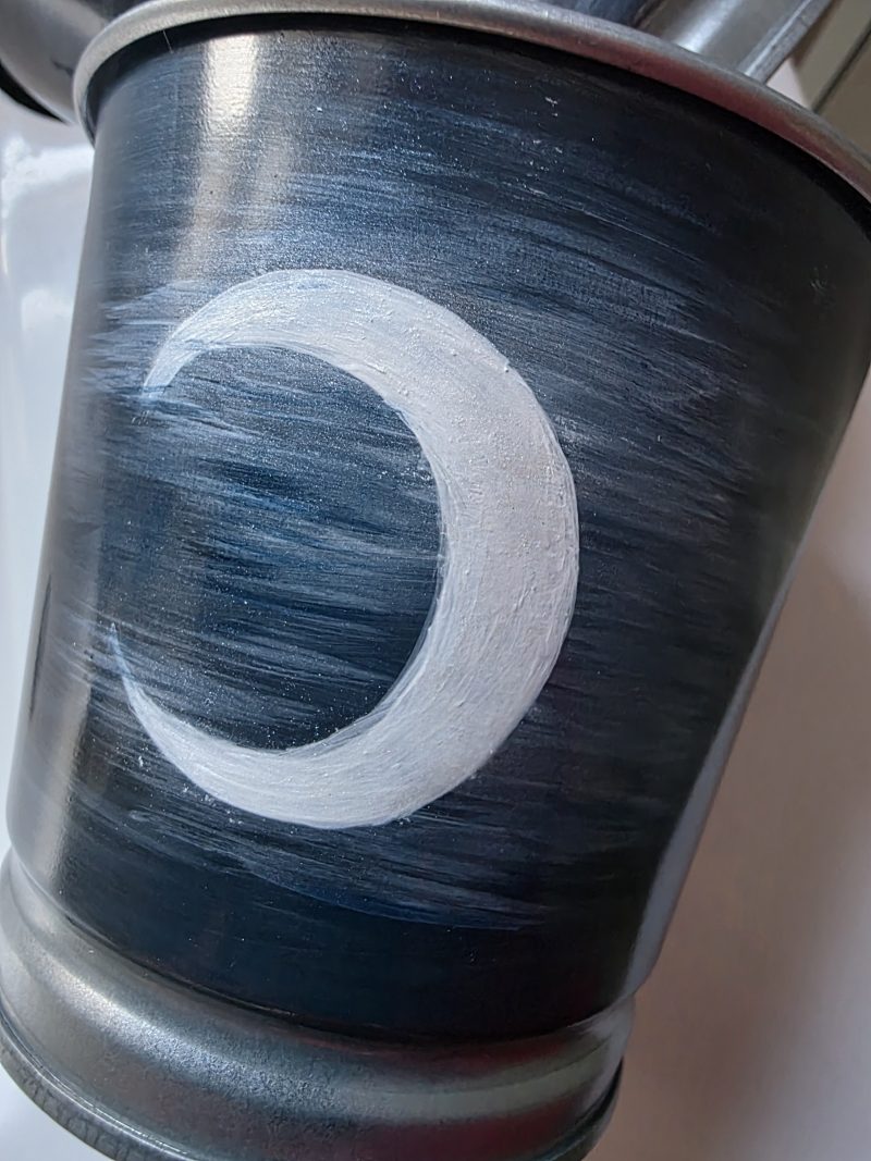 Hand painted 10cm Metal Pots
