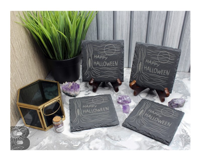 Happy Halloween Slate Coaster Set of 4