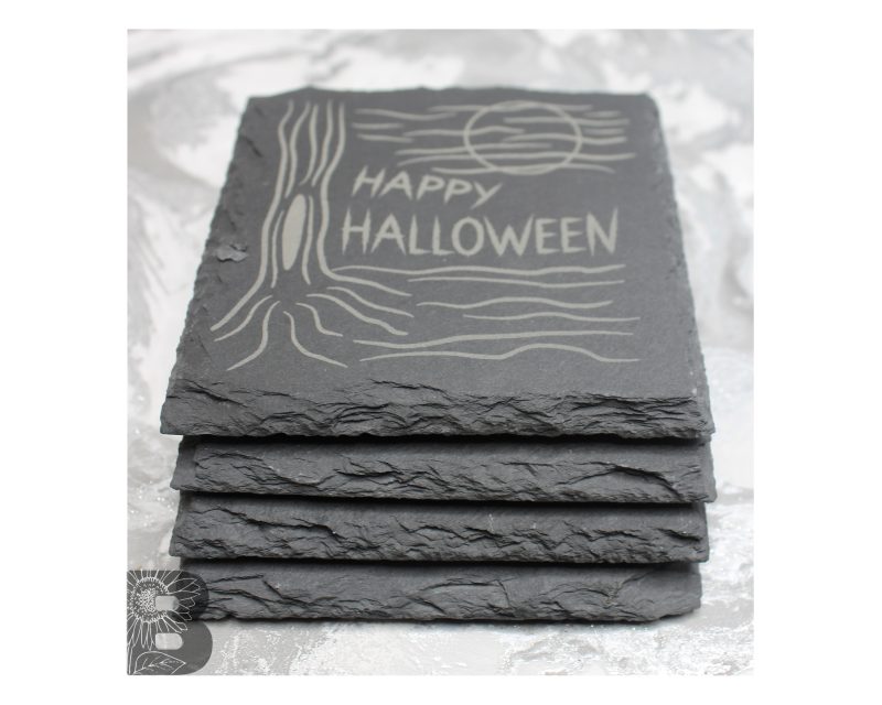 Happy Halloween Slate Coaster Set of 4