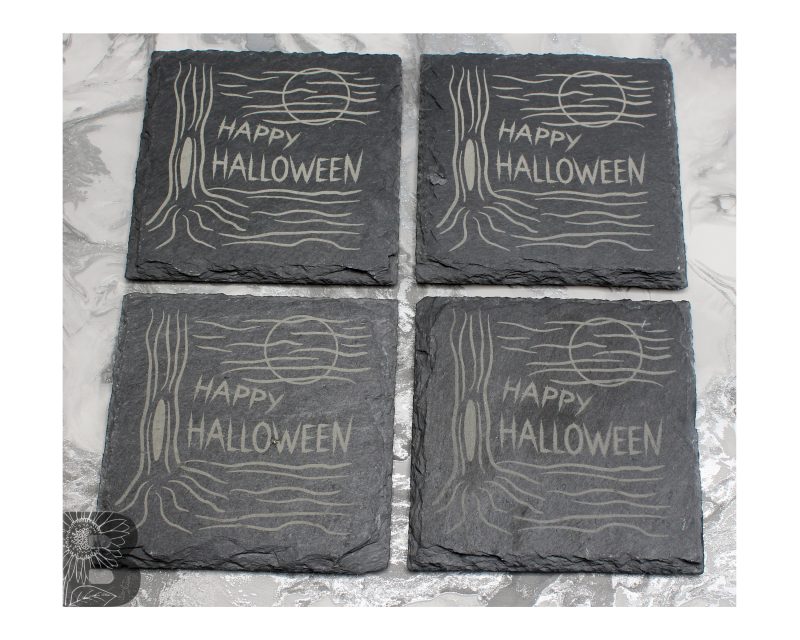 Happy Halloween Slate Coaster Set of 4
