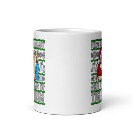 Funny Man City Christmas Mug – White Ceramic 11oz – Santa 115 Charges Design