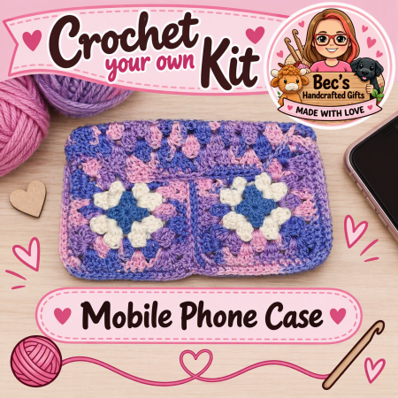Crochet Your Own - Crochet Phone Case Kit with Hook and Yarn