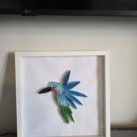 Quilled stunning colourful hummingbird