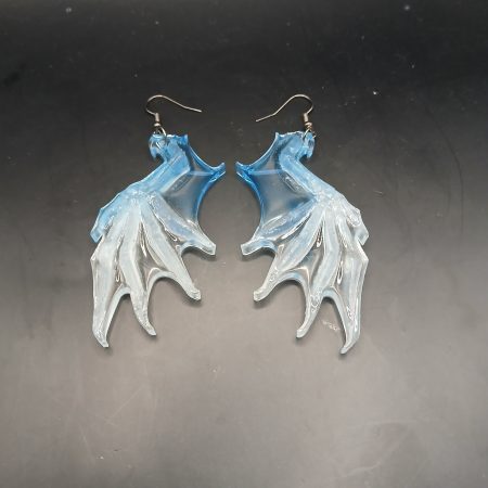 Wicked Wings: Skeletal – handmade resin earrings | wing | UV, glow