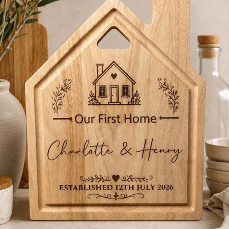 Personalised House Shaped Chopping Board, New Home Gift, Keepsake