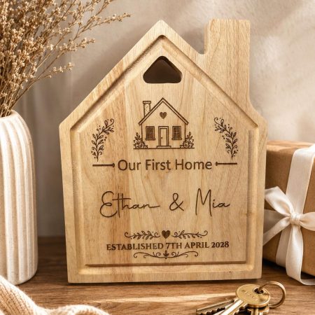 Personalised House Shaped Chopping Board, New Home Gift, Keepsake