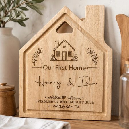 Personalised House Shaped Chopping Board, New Home Gift, Keepsake