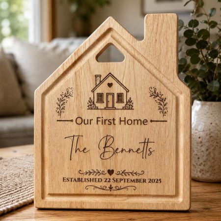 Personalised House Shaped Chopping Board, New Home Gift, Keepsake