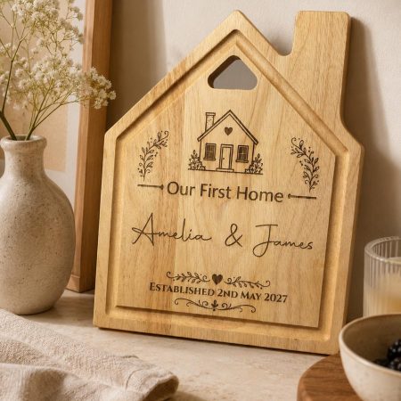 Personalised House Shaped Chopping Board, New Home Gift, Keepsake