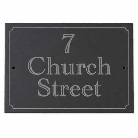 Personalised Natural Slate House Sign, Custom Door Number Plaque