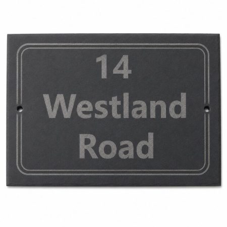 Personalised Natural Slate House Sign, Custom Door Number Plaque