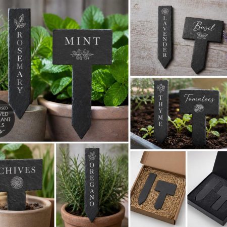 Slate Garden Sign, Personalised Plant, Custom Label, Allotment Gift