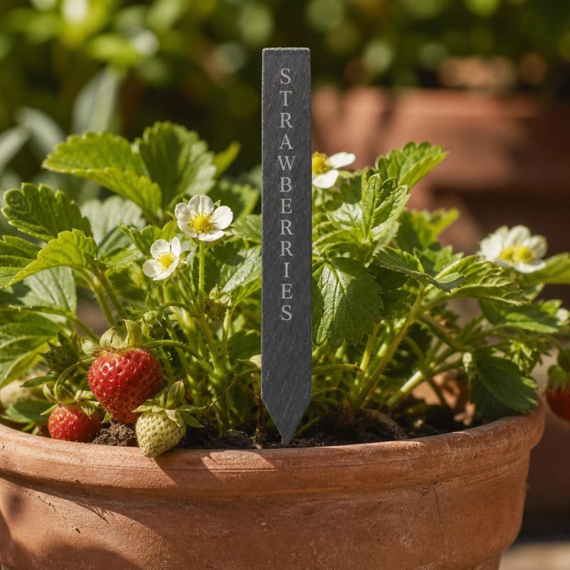 Slate Garden Sign, Personalised Plant, Custom Label, Allotment Gift