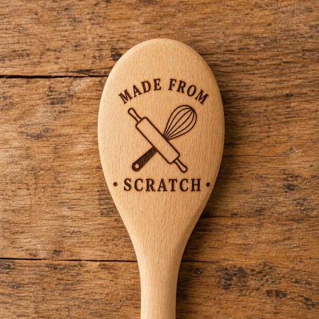 Personalised Spoon, Engraved Wooden Baking Spoon, Custom Kitchen Gift