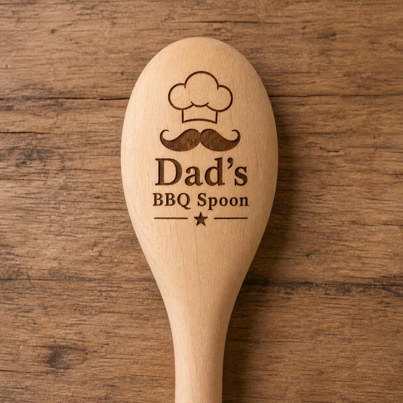 Personalised Spoon, Engraved Wooden Baking Spoon, Custom Kitchen Gift