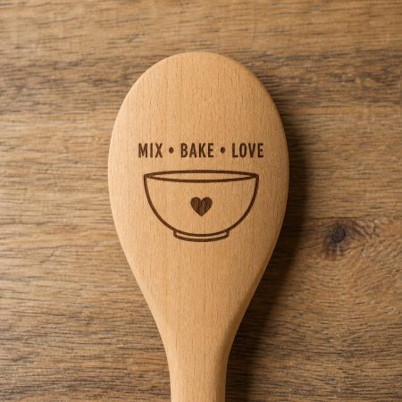Personalised Spoon, Engraved Wooden Baking Spoon, Custom Kitchen Gift