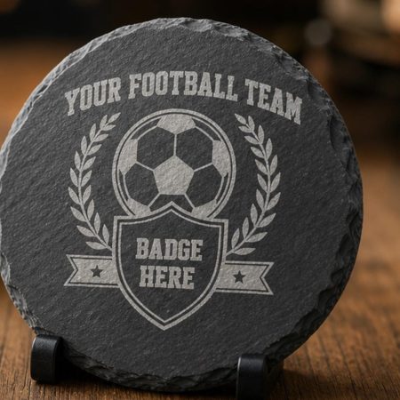 Football Coaster, Team Badge Gift, Personalised Club Crest Drink Mat