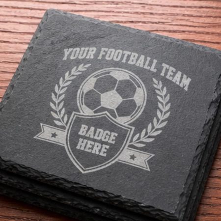 Football Coaster, Team Badge Gift, Personalised Club Crest Drink Mat