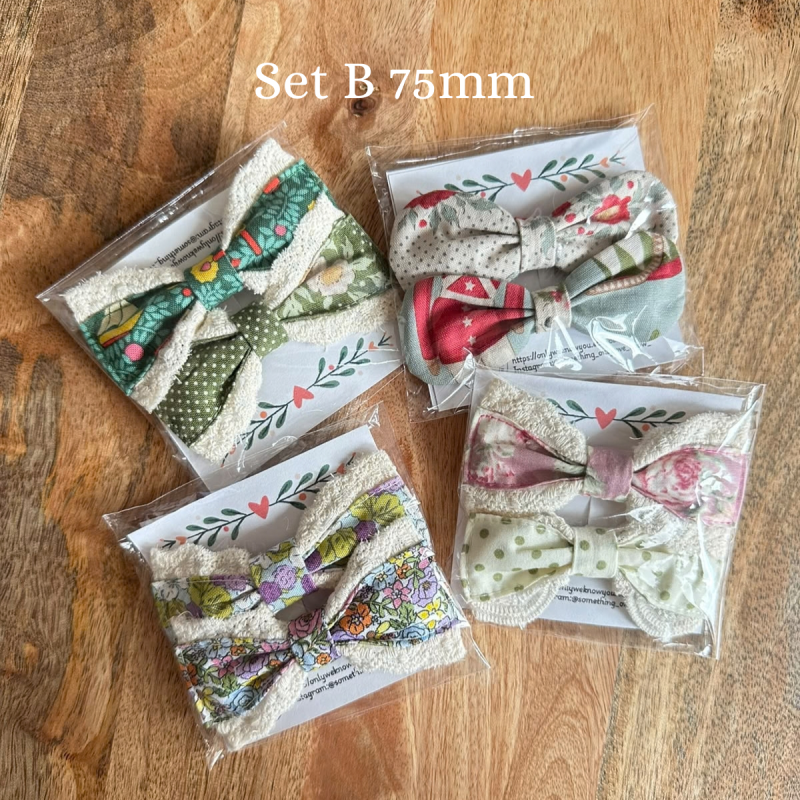 Handmade Hair Clips 75MM Bundle for Girls