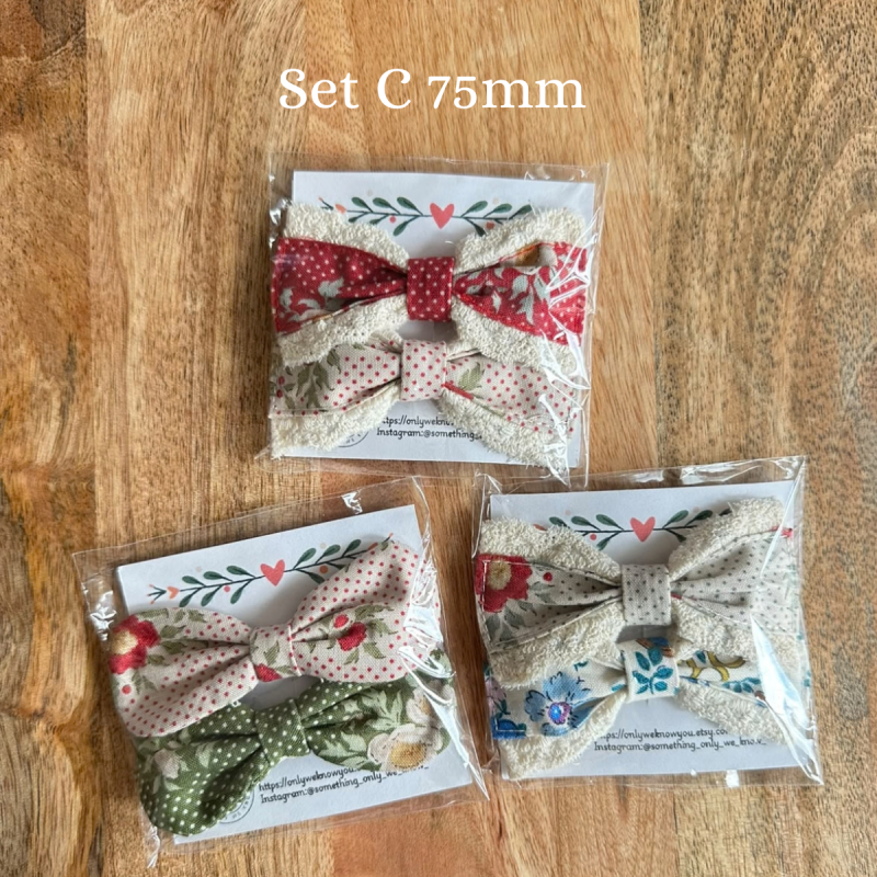 Handmade Hair Clips 75MM Bundle for Girls