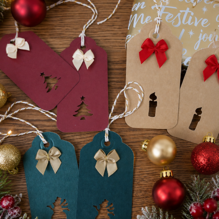Handmade Christmas Gift Tags, Set of 6 in 3 Different Designs
