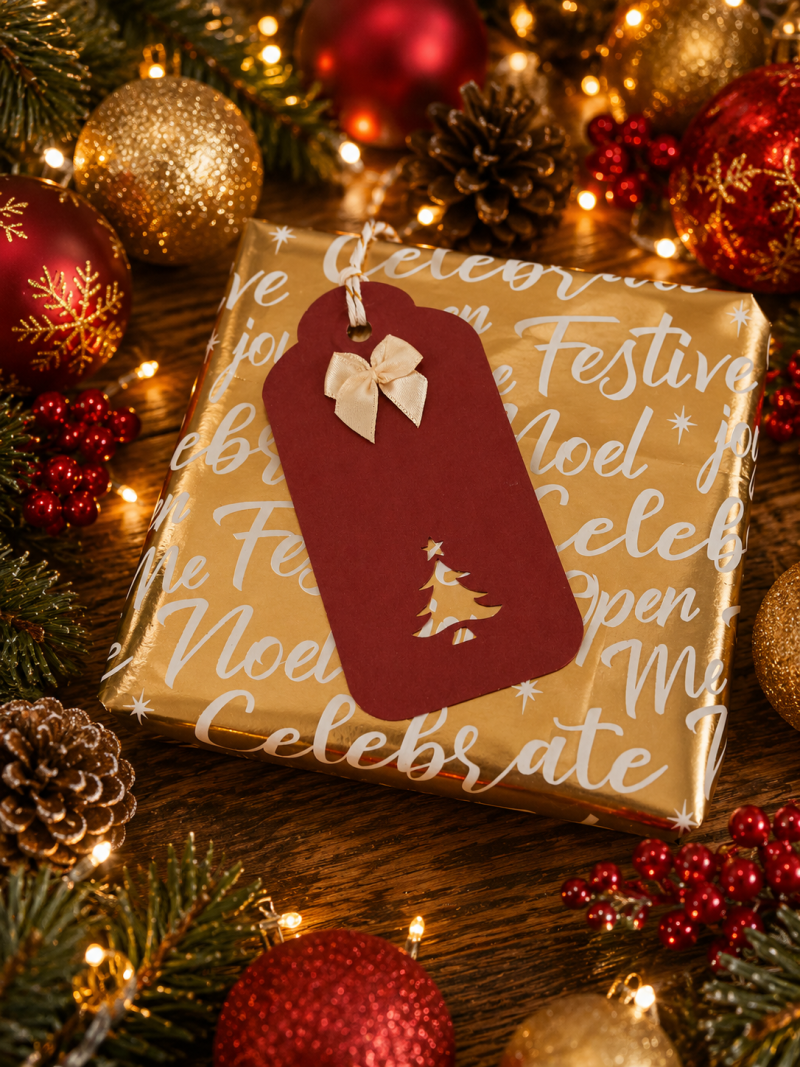 Handmade Christmas Gift Tags, Set of 6 in 3 Different Designs