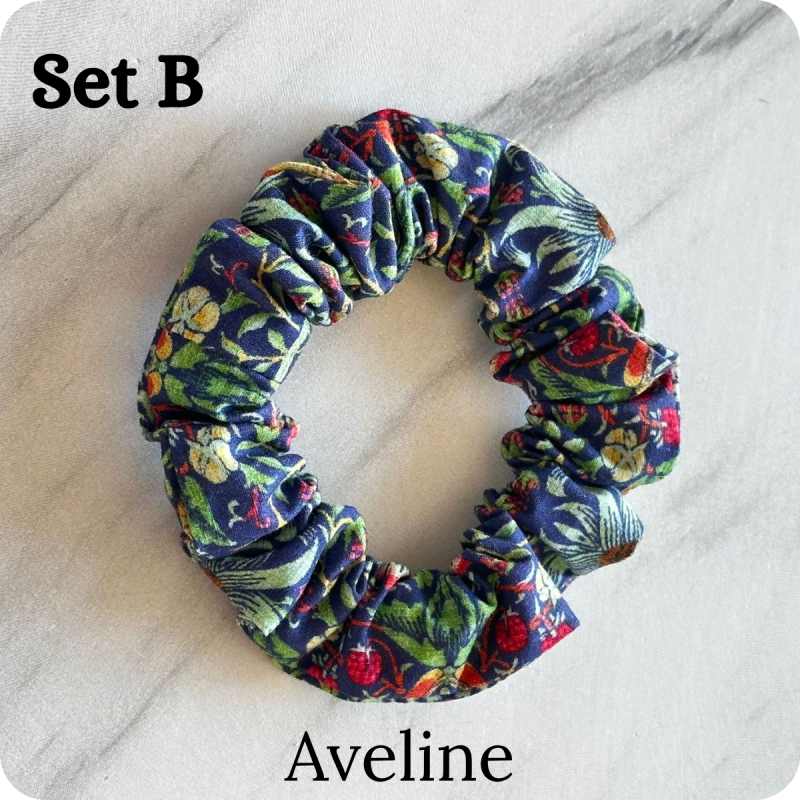 Set of 6 Handmade Cotton Small Scrunchies: Colorful Hair Accessories