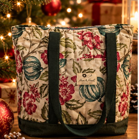 Large quilted tote bag