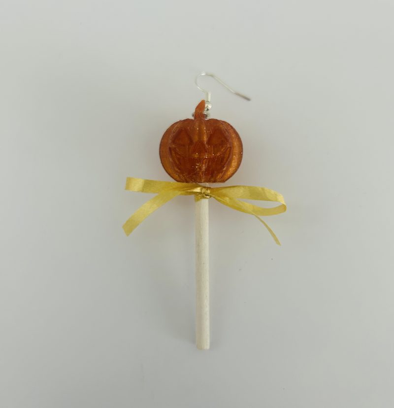Handmade Halloween Pumpkin Lollipop Earrings