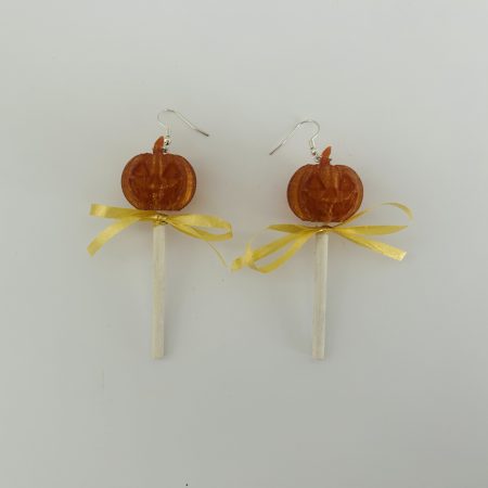 Handmade Halloween Pumpkin Lollipop Earrings