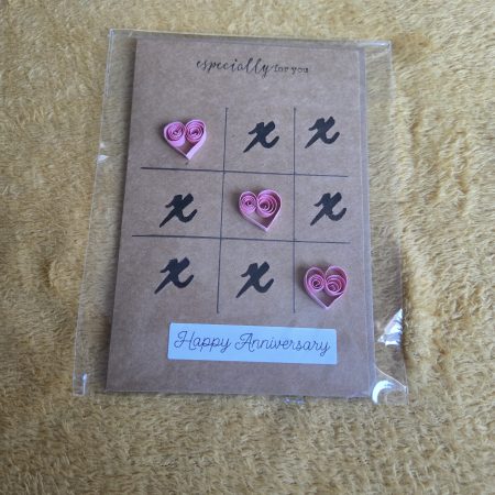Hearts and crosses anniversary cards