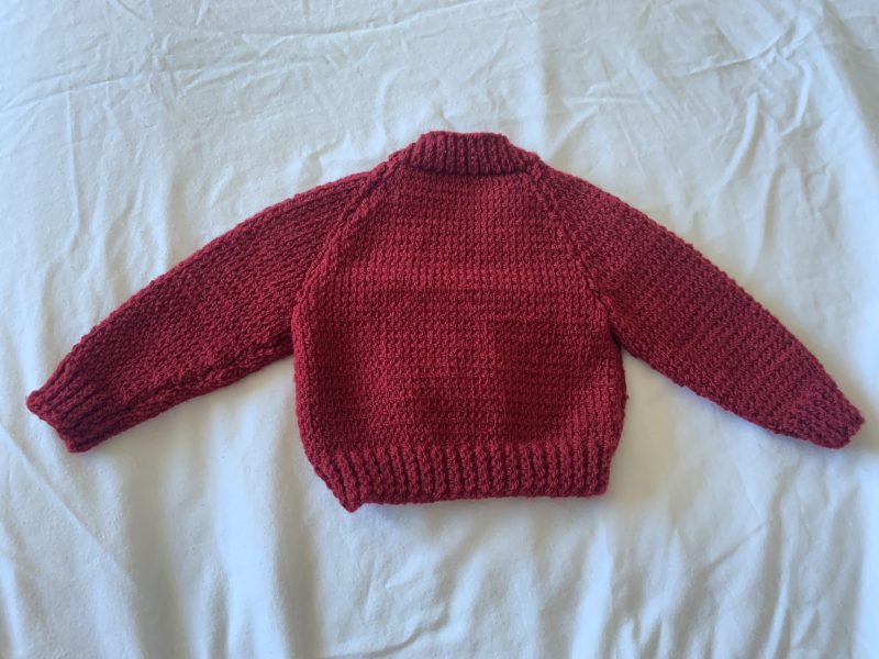 Red Christmas cardigan for Reborn doll baby doll