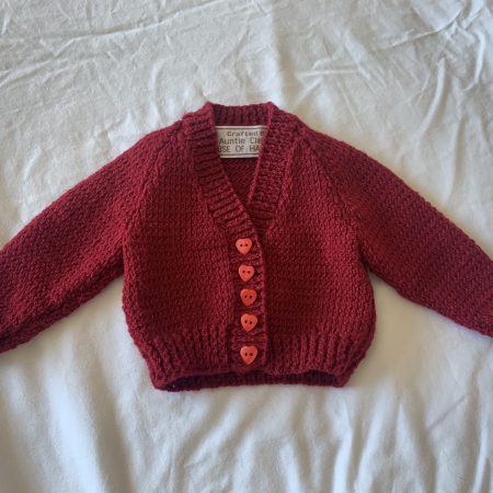 Red Christmas cardigan for Reborn doll baby doll