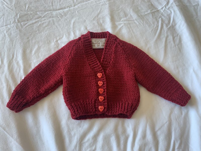 Red Christmas cardigan for Reborn doll baby doll
