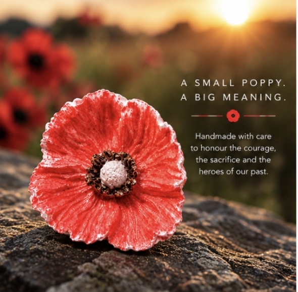 Handmade Poppy Car Decor – Remembrance Day Car Decor Vent Clip, Car Accessory