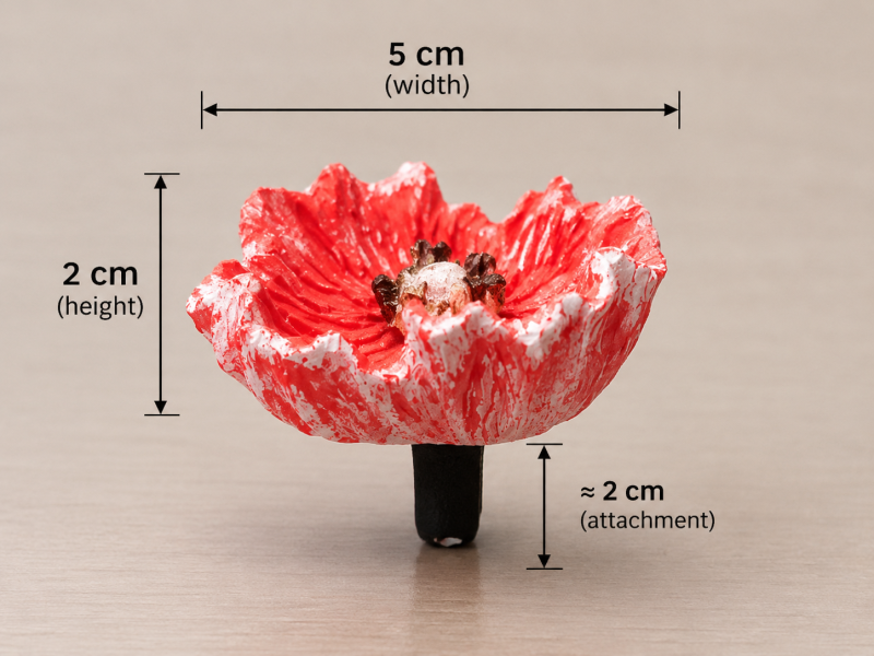 Handmade Poppy Car Decor – Remembrance Day Car Decor Vent Clip, Car Accessory