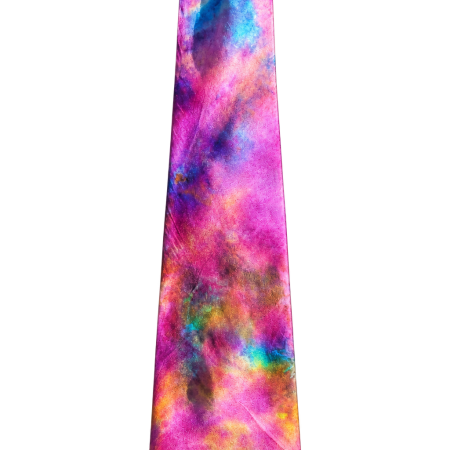 Hand Dyed Pure Silk Tie in Pink, Purple and Turquoise