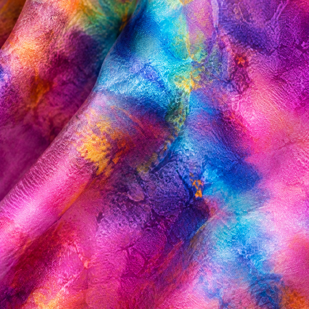 Hand Dyed Pure Silk Tie in Pink, Purple and Turquoise